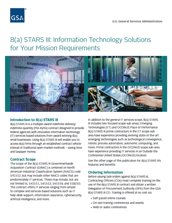 8(a) STARS III: Information Technology Solutions for Your Mission Requirements